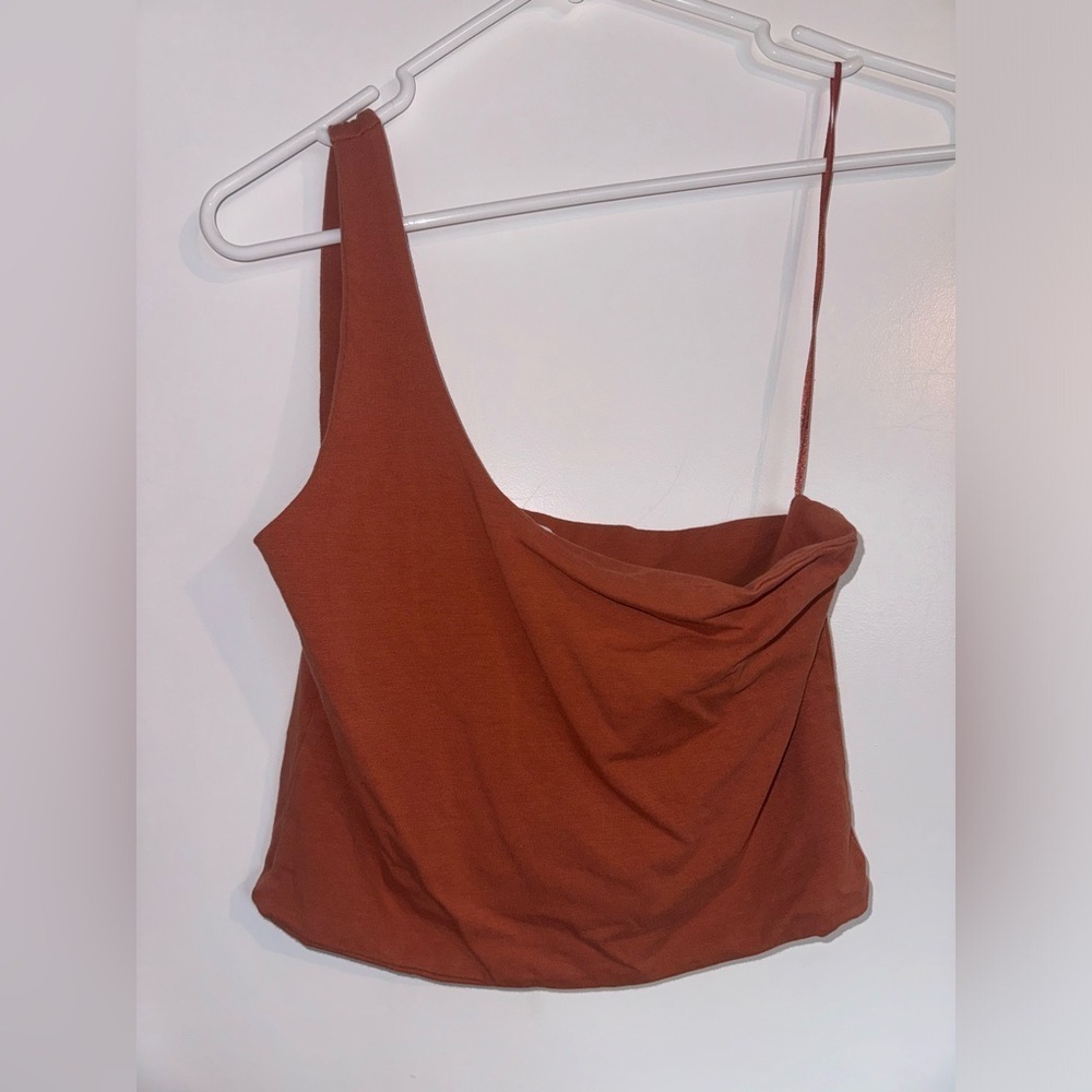 Cotton On Burnt Orange One Shoulder Crop Top 🧡🤎 Large